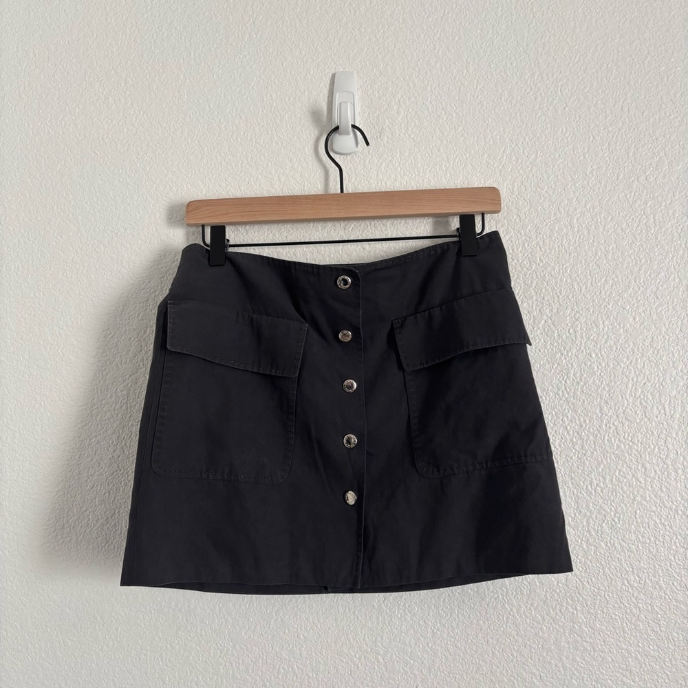 MCM Worldwide Women's Size 4 Blue Button Front Mini Skirt